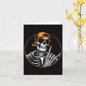 Halloween Skeleton Rock Hand Karte (Gelbe Blume)