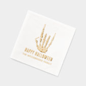 Halloween Skeleton Rock Hand Moderne Custom Servietten Mit Folie (Links)