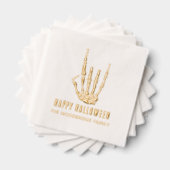 Halloween Skeleton Rock Hand Moderne Custom Servietten Mit Folie (Insitu (Gestapelt))