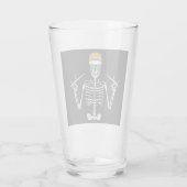 Halloween Skeleton Rock Hand Playing Drums Drinks Glas (Rückseite)