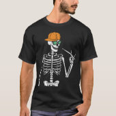 Halloween Skeleton Rock Hand Playing Drums Men T-Shirt (Vorderseite)