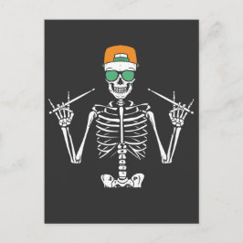 Halloween Skeleton Rock Hand Playing Drums Postkarte