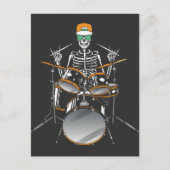 Halloween Skeleton Rock Hand Playing Drums Postkarte (Vorderseite)