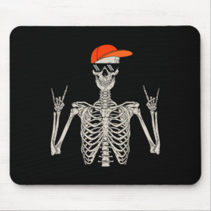 Halloween Skeleton Rock on Hand Skelett Männer Boy Mousepad