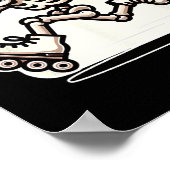 Halloween Skeleton Roller Skaten Skater Poster (Ecke)