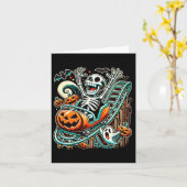 Halloween Skeleton Roller Untersetzer Karte (Gelbe Blume)
