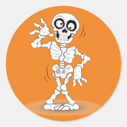 Halloween Skeleton Runder Aufkleber (Vorderseite)