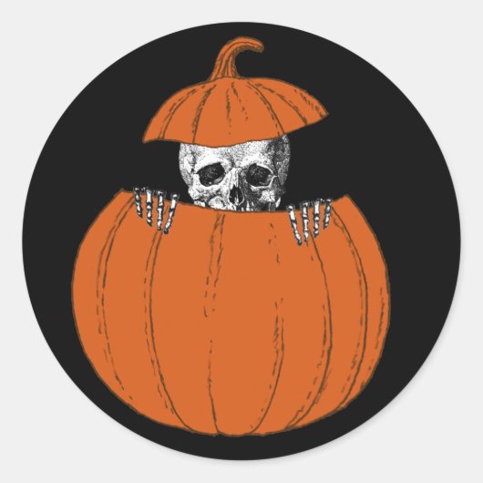 Halloween Skeleton Runder Aufkleber (Vorderseite)