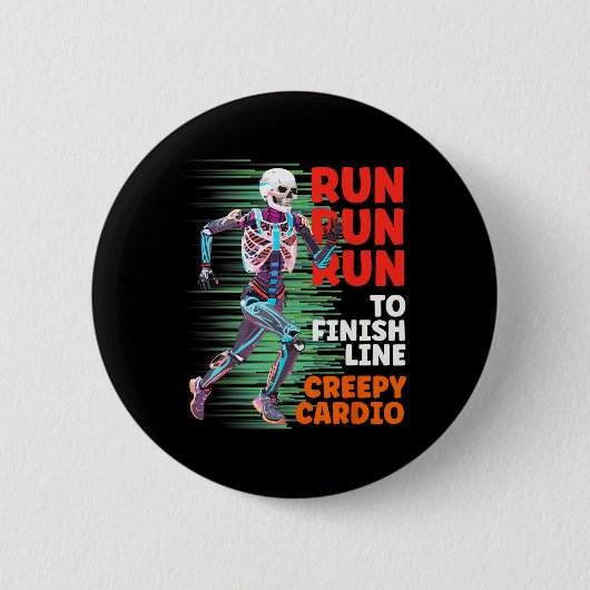 Halloween Skeleton Runner Creepy Cardio Jogger Spo Button (Vorderseite)