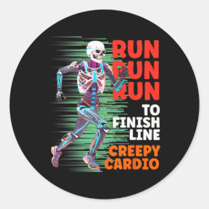 Halloween Skeleton Runner Creepy Cardio Jogger Spo Runder Aufkleber