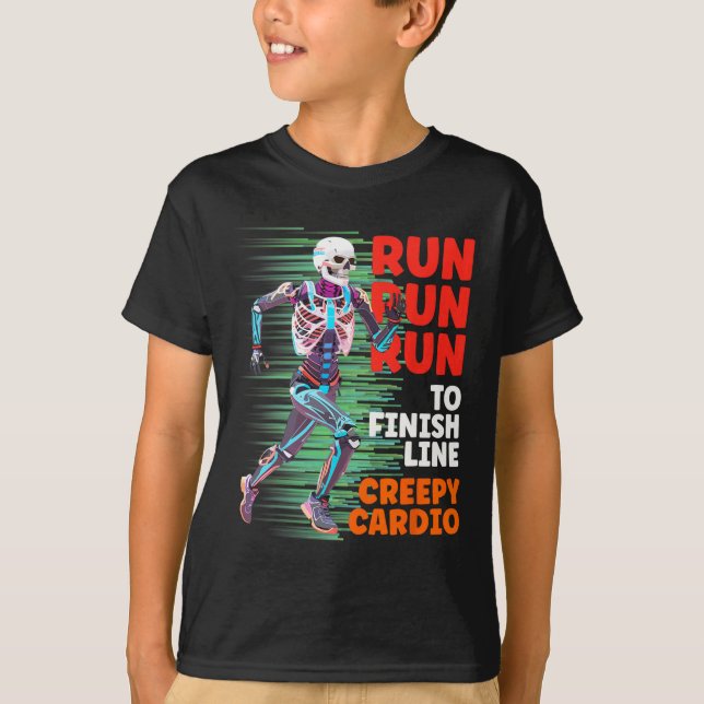 Halloween Skeleton Runner Creepy Cardio Jogger Spo T-Shirt (Vorderseite)