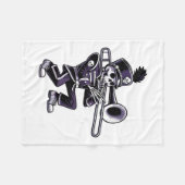 Halloween Skeleton School Marching Band Trombone P Fleecedecke (Vorderseite (Horizontal))