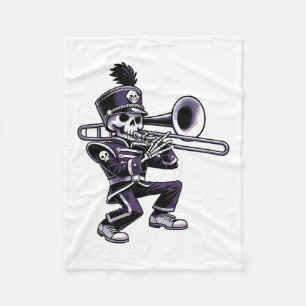 Halloween Skeleton School Marching Band Trombone P Fleecedecke