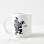 Halloween Skeleton School Marching Band Trombone P Kaffeetasse (Links)