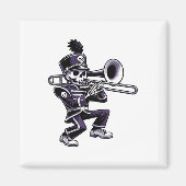 Halloween Skeleton School Marching Band Trombone P Magnet (Vorne)