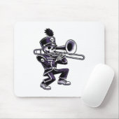 Halloween Skeleton School Marching Band Trombone P Mousepad (Mit Mouse)