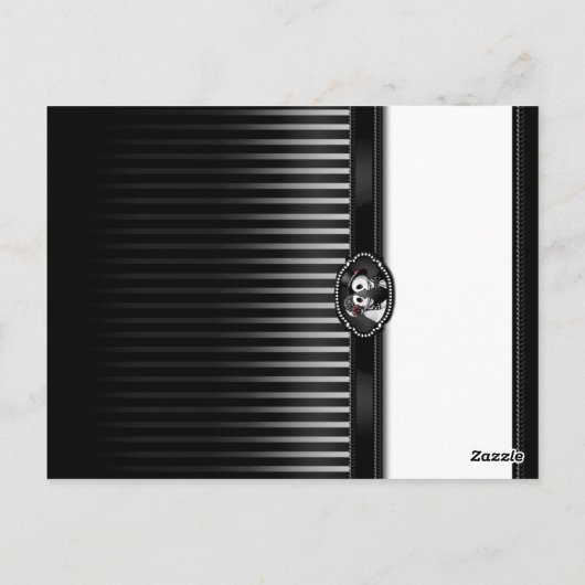 Halloween Skeleton Schwarz-weiß BLANK Faltenplatz Postkarte (Rückseite)