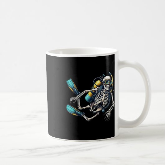 Halloween Skeleton Scuba Diver Kaffeetasse (Rechts)