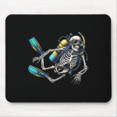 Halloween Skeleton Scuba Diver Mousepad (Vorne)