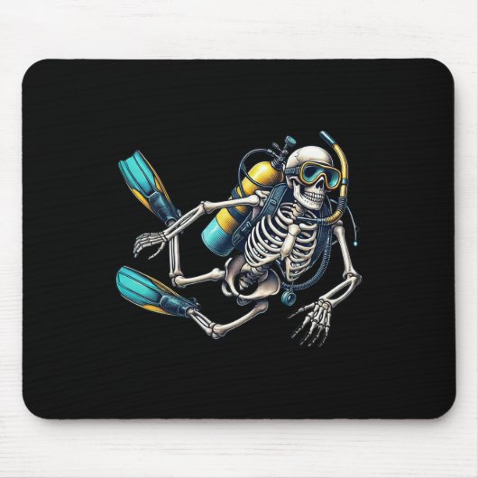 Halloween Skeleton Scuba Diver Mousepad (Vorne)