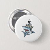 Halloween Skeleton Shark Funny Halloween Geschenk Button (Vorne & Hinten)