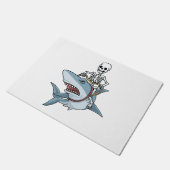 Halloween Skeleton Shark Funny Halloween Geschenk Fußmatte (Schrägansicht)