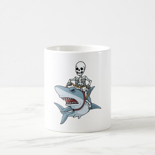 Halloween Skeleton Shark Funny Halloween Geschenk Kaffeetasse (Mittel)