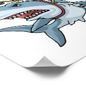 Halloween Skeleton Shark Funny Halloween Geschenk Poster (Ecke)
