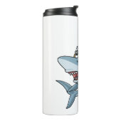 Halloween Skeleton Shark Funny Halloween Geschenk Thermosbecher (Nach links gedreht)