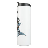 Halloween Skeleton Shark Funny Halloween Geschenk Thermosbecher (Nach rechts gedreht)