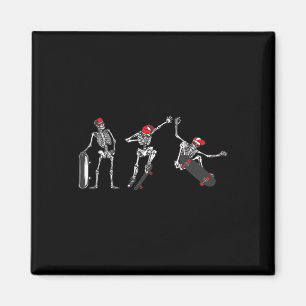 Halloween Skeleton Skater Shirt Kinder Jungen Männ Magnet