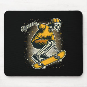 Halloween Skeleton Skater Skateboard Mousepad