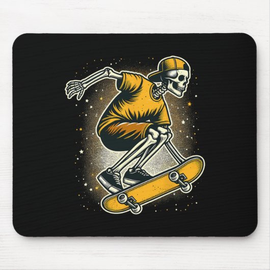 Halloween Skeleton Skater Skateboard Mousepad (Vorne)