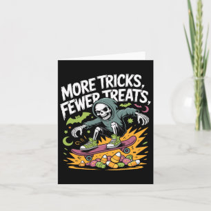 Halloween Skeleton Skater Tricks Skull Skateboard Karte