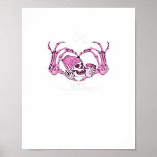 Halloween Skeleton Skeleton Beanie Design Poster