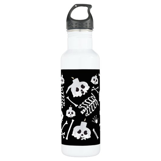 Halloween Skeleton Skull Bones Edelstahlflasche (Vorderseite)