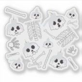 Halloween Skeleton Skull Bones Muster Aufkleber (Vorderseite)