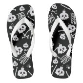 Halloween Skeleton Skull Bones Muster Badesandalen (Fußbett)