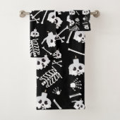 Halloween Skeleton Skull Bones Muster Badhandtuch Set (Insitu)