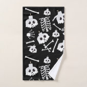 Halloween Skeleton Skull Bones Muster Badhandtuch Set (Handtuch)