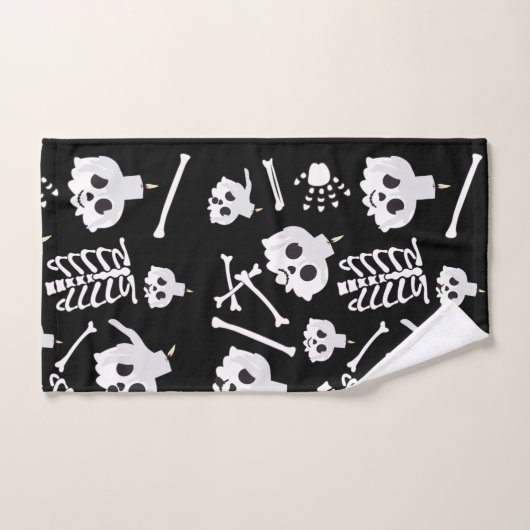 Halloween Skeleton Skull Bones Muster Badhandtuch Set (Handtuch)
