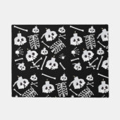 Halloween Skeleton Skull Bones Muster Fußmatte (Vorderseite)