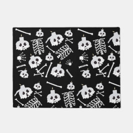 Halloween Skeleton Skull Bones Muster Fußmatte