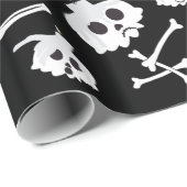 Halloween Skeleton Skull Bones Muster Geschenkpapier (Rolleneckpunkt)