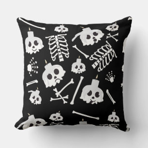 Halloween Skeleton Skull Bones Muster Kissen