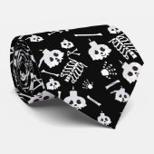 Halloween Skeleton Skull Bones Muster Krawatte (Gerollt)