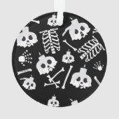 Halloween Skeleton Skull Bones Muster Ornament (Rückseite)