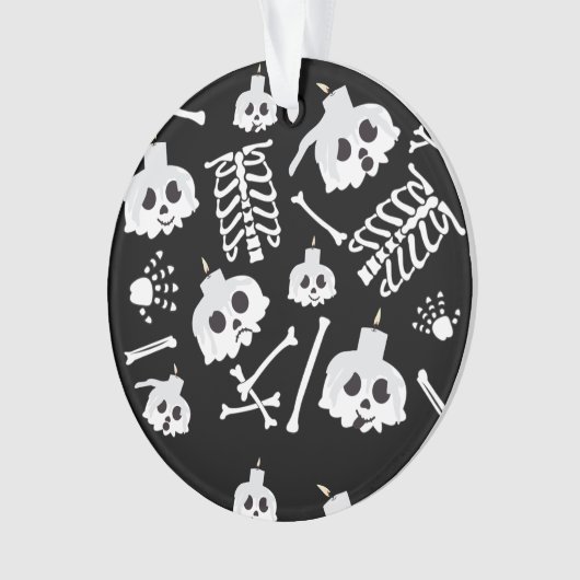 Halloween Skeleton Skull Bones Muster Ornament (Vorderseite)