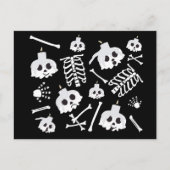 Halloween Skeleton Skull Bones Muster Postkarte (Vorderseite)