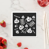 Halloween Skeleton Skull Bones Muster Serviette (Beispiel)